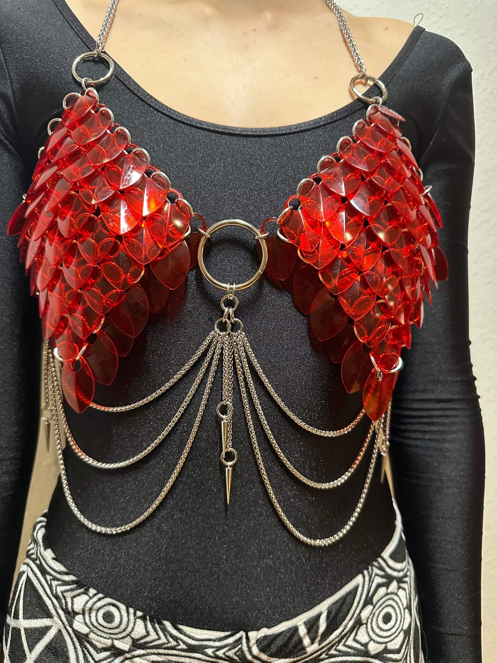 Scale Bra with Mixed Color Large PVC Scales