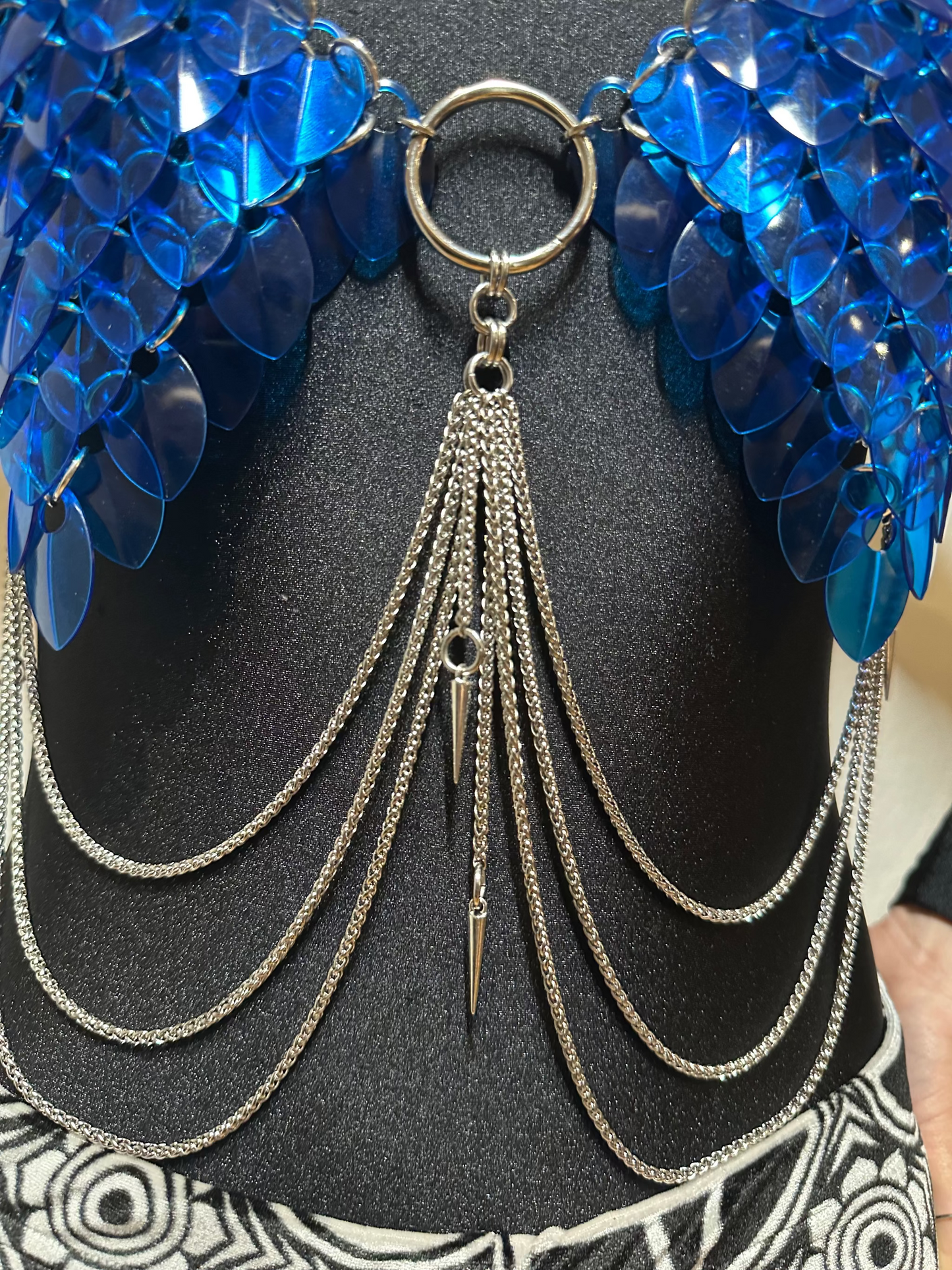 Scale Bra with Mixed Color Large PVC Scales