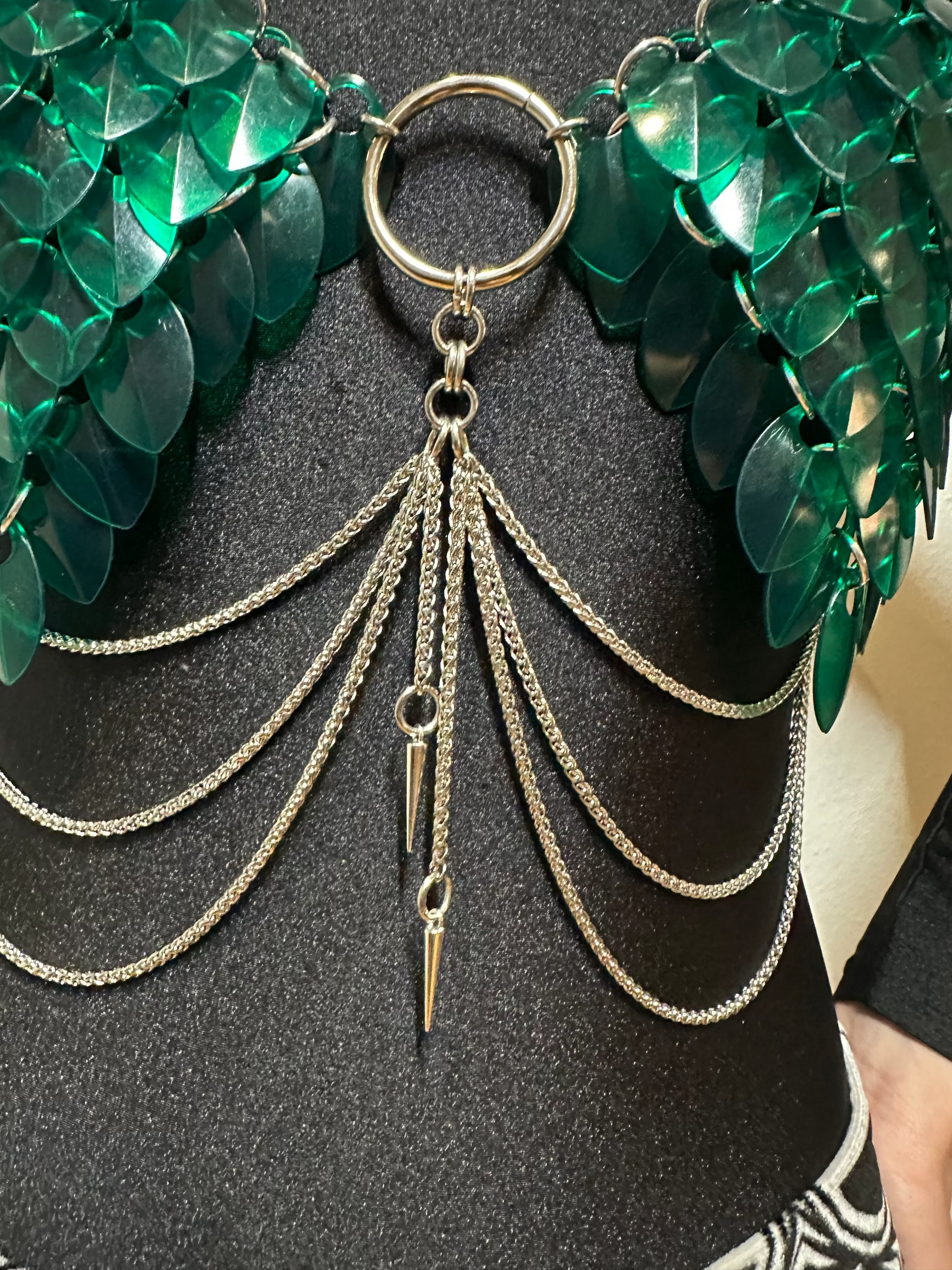 Scale Bra with Mixed Color Large PVC Scales