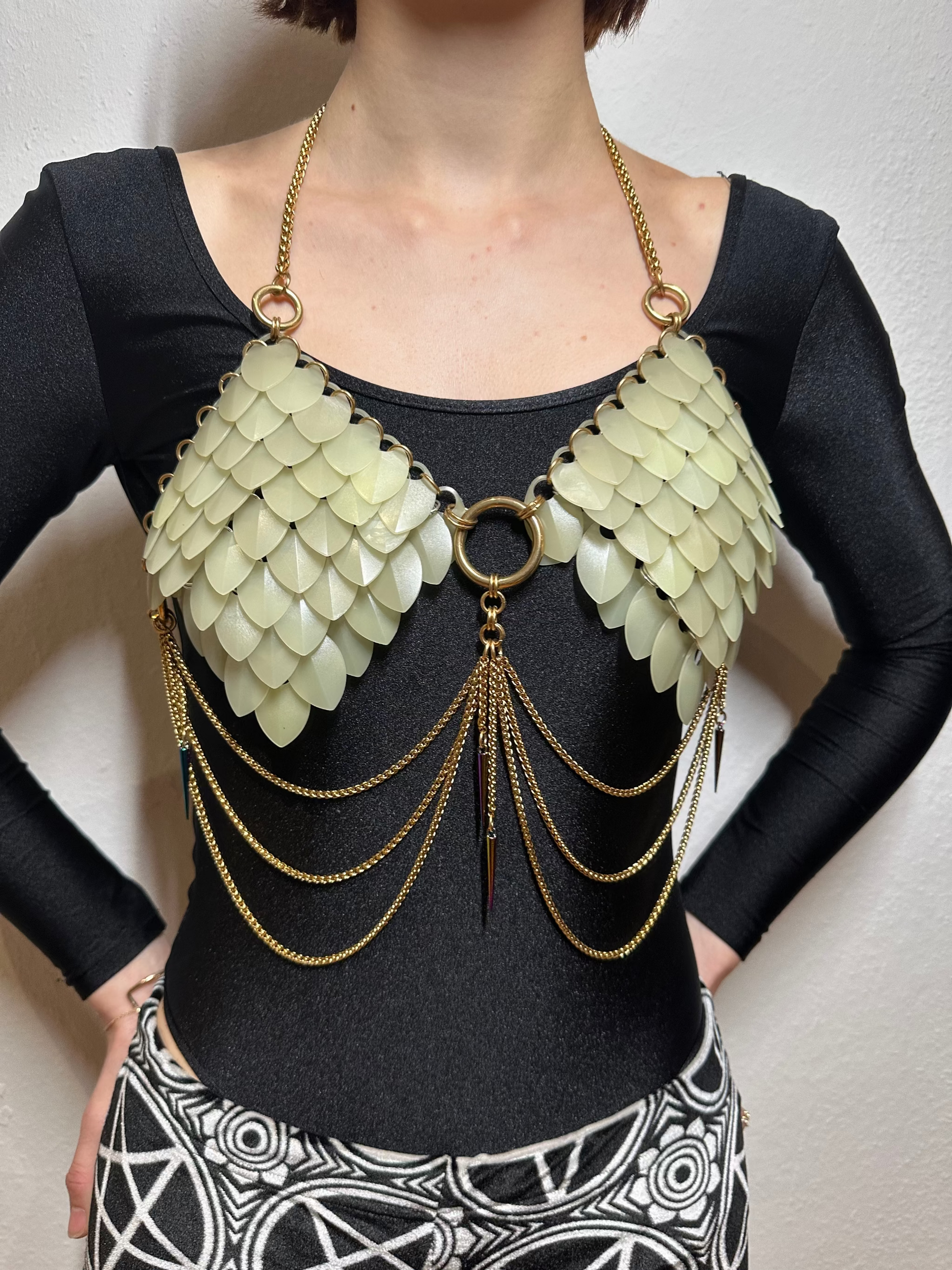 Scale Bra with Mixed Color Large PVC Scales