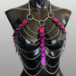 APHRODITE FIRE Harlequin Pink & Black Harness