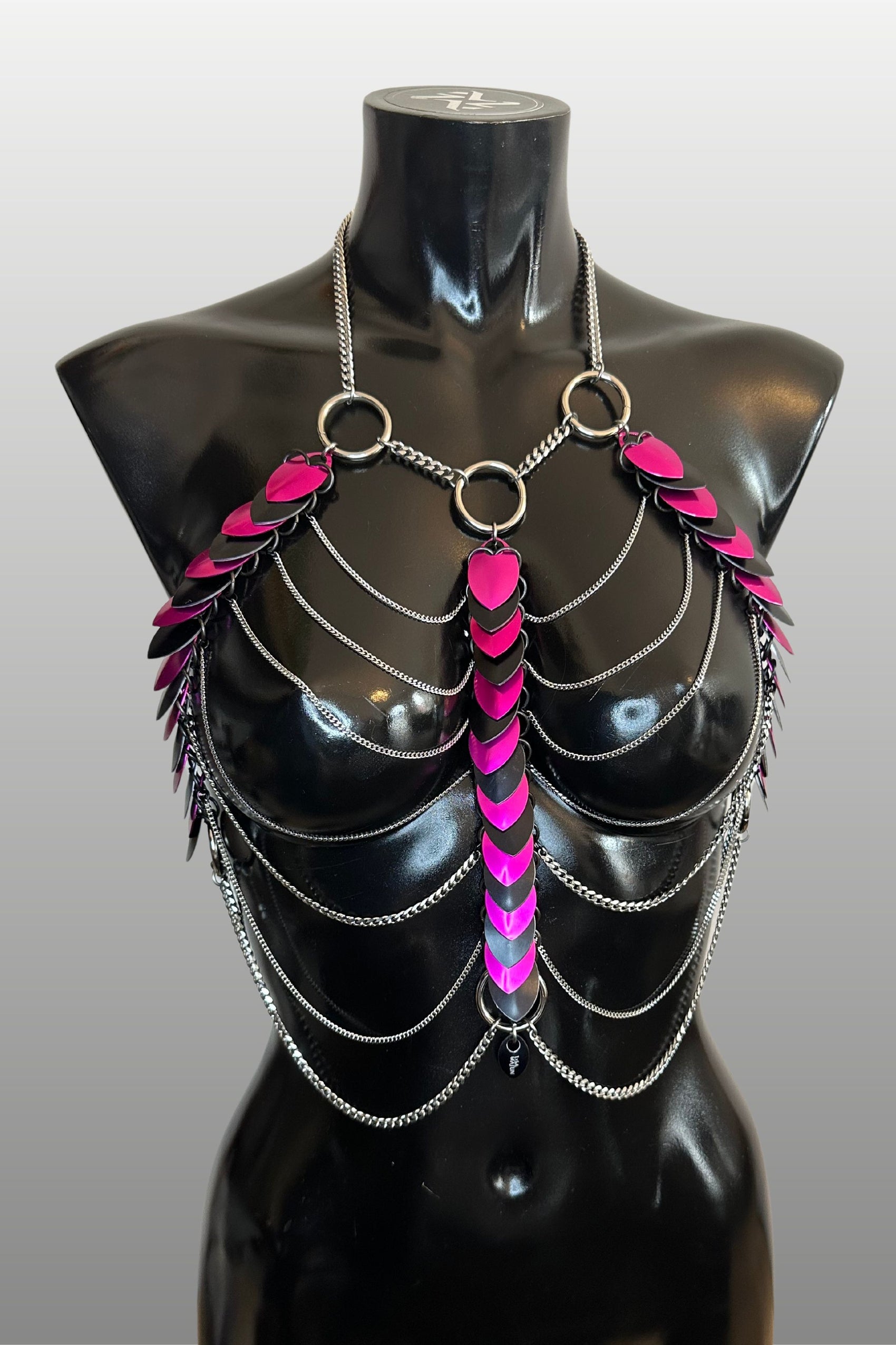 APHRODITE FIRE Harlequin Pink & Black Harness