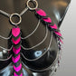 APHRODITE FIRE Harlequin Pink & Black Harness