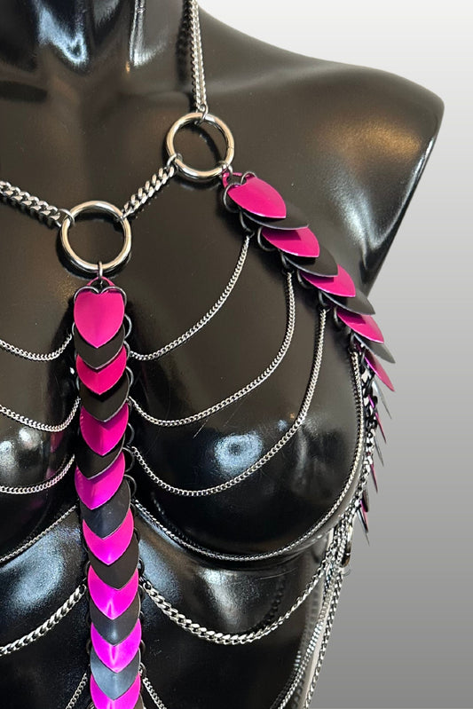 APHRODITE FIRE Harlequin Pink & Black Harness