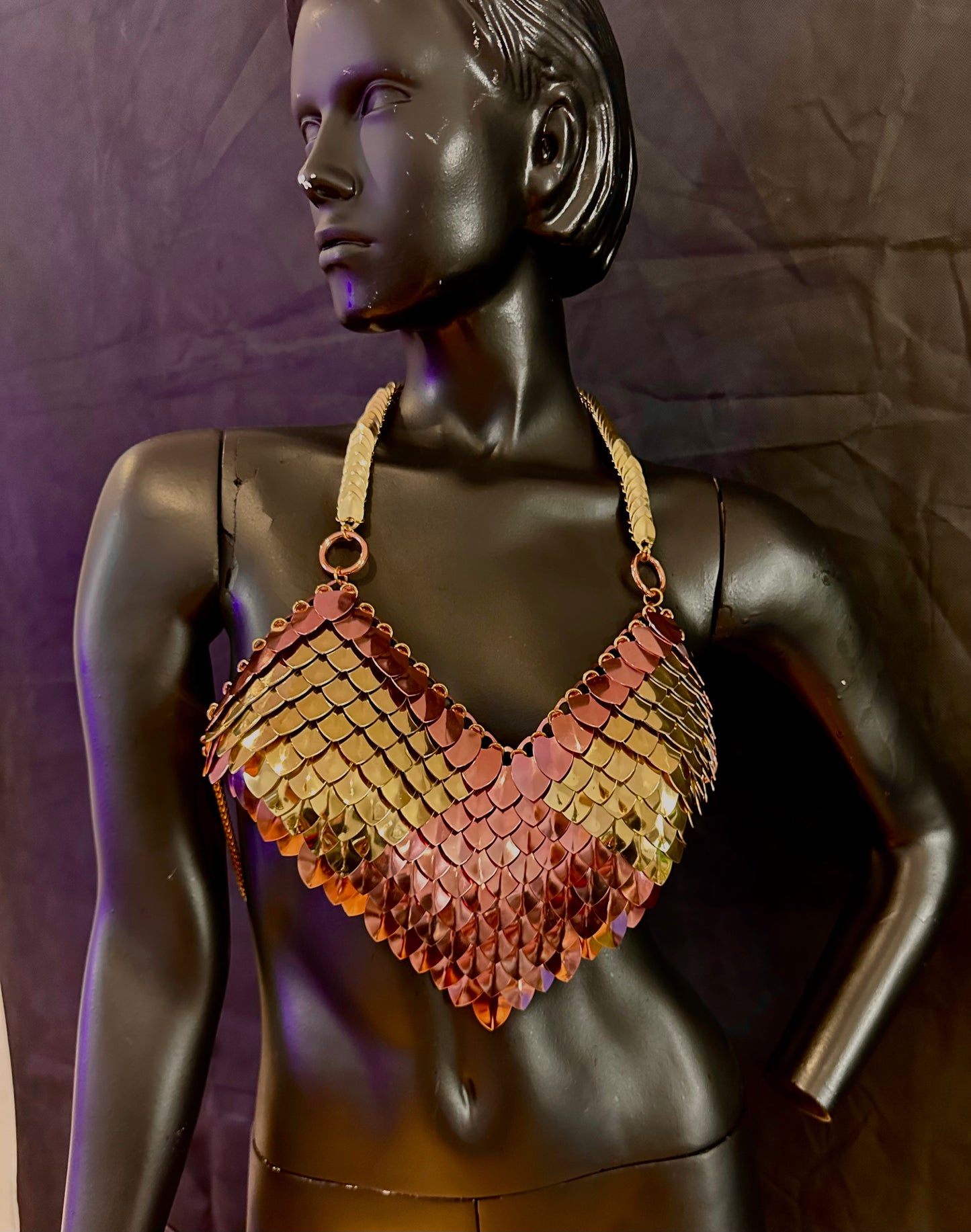 Nova SCALETOP – Aluminum Scale Body Harness | Lightweight, Fireproof Show & Clubwear by LisaMajun