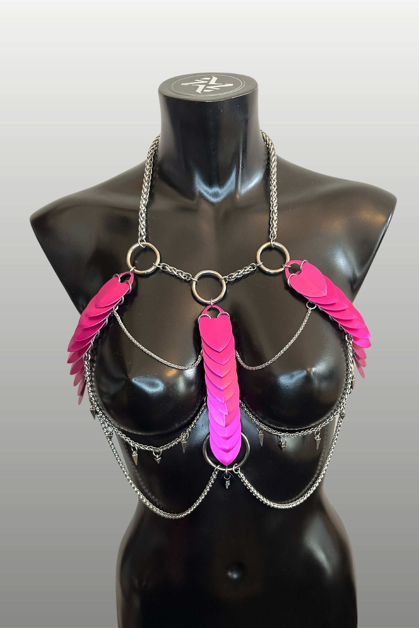 APHRODITE FIRE Silver Pink Harness with XL Scales - LisaMajun