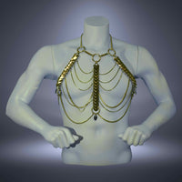 Aphrodite Fire Body Chain Harness | Large Scales, Festival Jewelry & Bold Fashion – Available in Multiple Colors