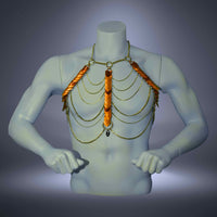 Aphrodite Fire Body Chain Harness | Large Scales, Festival Jewelry & Bold Fashion – Available in Multiple Colors