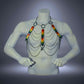 Aphrodite Fire Body Chain Harness | Large Scales, Mixed Colors, Festival Jewelry & Bold Fashion