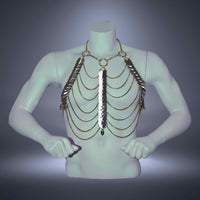 Aphrodite Fire Body Chain Harness | XL Scales, Festival Jewelry & Bold Fashion – Available in Multiple Colors