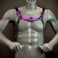 sequin harness purple black chains edgy confident fashion accessory