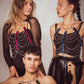 Aphrodite Fire Body Chain Harness | Large Scales, Mixed Colors, Festival Jewelry & Bold Fashion
