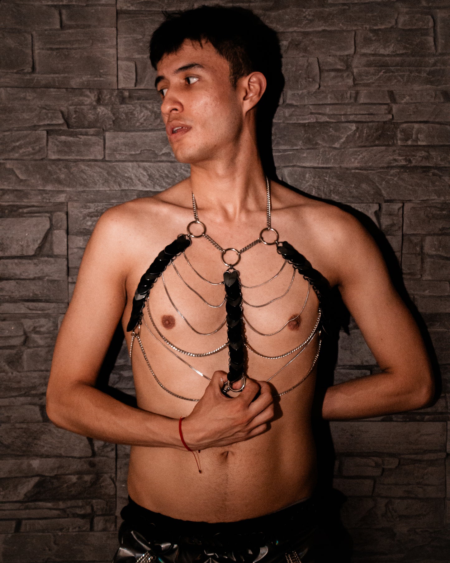 Aphrodite Fire Body Chain Harness | Large Scales, Mixed Colors, Festival Jewelry & Bold Fashion