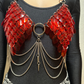 Scale Bra with Mixed Color Large PVC Scales