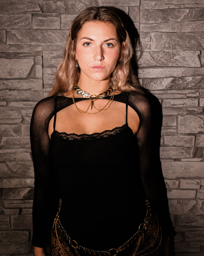 Scale Chain Choker gold silver black